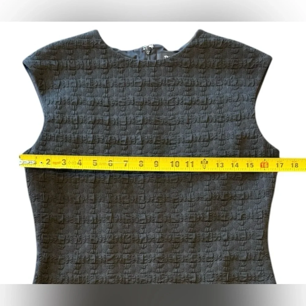 Theory Cap Sleeve Shift Dress Checkered Textured Women’s Size 6 - Picture 7 of 11